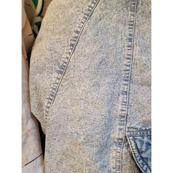 Weathered Blue vintage denim purple puffer jacket unisex - Picture 10 of 11